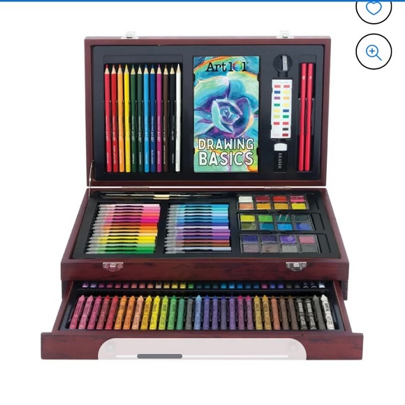 ART 101 BUDDING ARTIST - NWT 138-piece art set in wooden box. Unopened! - Picture 3 of 15